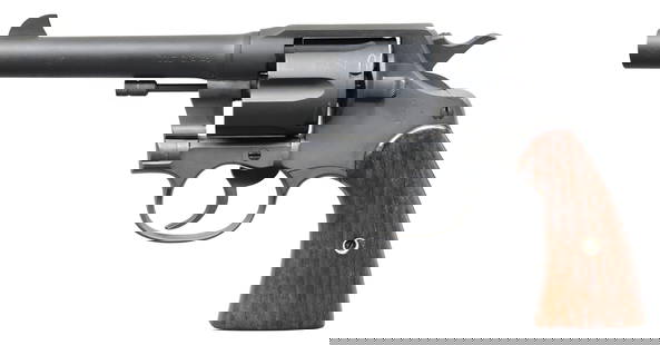 COLT MODEL 1917 ARMY REVOLVER.: Cal. 45 ACP. S# 205434. Bbl. 5 1/2" with blade sight and "UNITED STATES PROPERTY" on bottom; 1905 last patent date. Mfg. 1917-1919 as US Military service revolver using New Service frame. US Military