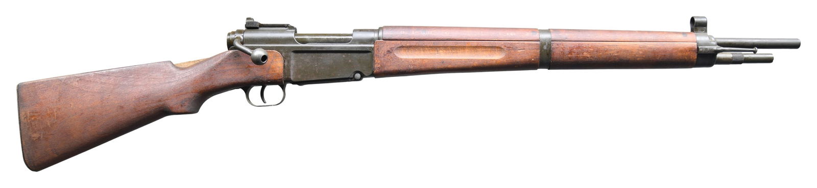 FRENCH MAS-36 BOLT ACTION RIFLE.: Cal. 7.5 French. S# M30290. Bbl. 22 1/2". Blade front sight with hood. Aperture rear sight graduated to 1200. Matching numbers on receiver & bolt. Other parts unnumbered or mismatched. MAS-36 rifle ma
