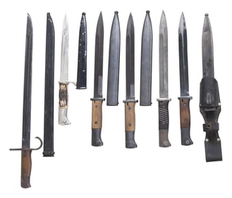 WWII GERMAN MAUSER BAYONETS, DRESS BAYONET, AND A