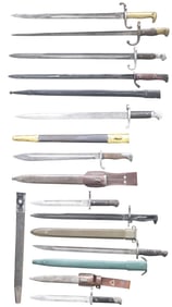 LOT OF TEN VARIED BAYONETS.