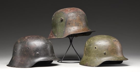 3 GERMAN HELMETS