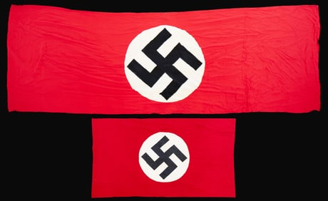 2 WWII GERMAN PARTY FLAGS.