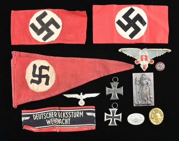 WWII GERMAN BADGES, ARMBANDS, MEDALS, AND MORE.