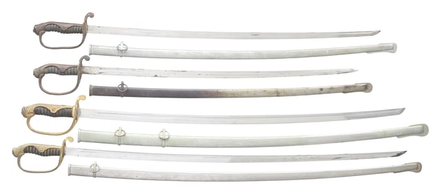 4 JAPANESE ARMY PARADE SWORDS