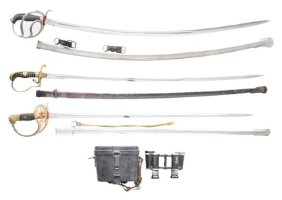 3 FOREIGN SWORDS AND BINOCULARS