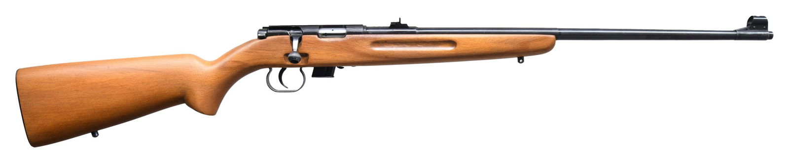 NICE ROMANIAN M69 BOLT ACTION TRAINING RIFLE.: Cal. 22 LR. S# U2584. Bbl. 23 1/4". M69 bolt action training rifle mfg. in Romania in 1972, and later imported by Century Arms. Top of the bbl. is marked "UMC 2/ 1972/ U-2584" towards the breech, with