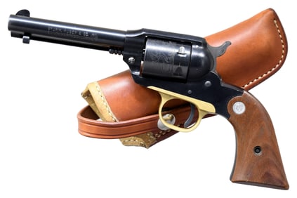 RUGER OLD MODEL BEARCAT REVOLVER & HOLSTER.
