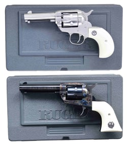 2 RUGER NEW MODEL SINGLE-SIX SA REVOLVERS WITH