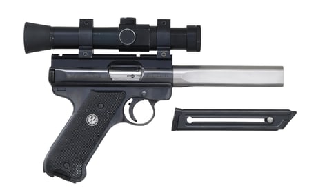 CUSTOM RUGER MODEL MK. II SEMI-AUTO TARGET PISTOL.