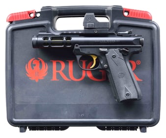 RUGER MKIV 22/45 LITE SEMI AUTO PISTOL.