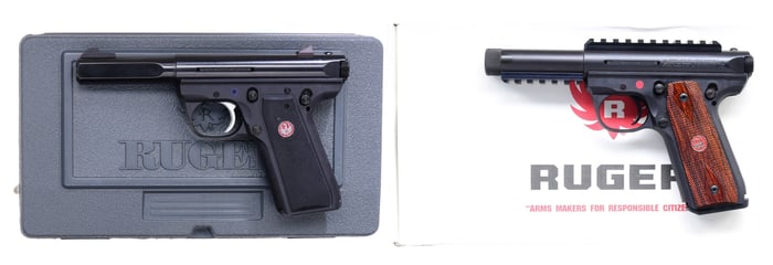 2 RUGER MARK III 22/45 SEMI AUTO PISTOLS WITH