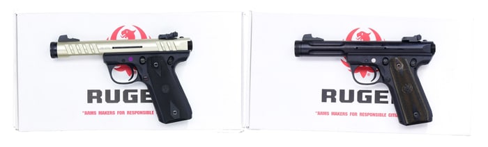 2 RUGER MARK III 22/45 LITE SEMI AUTO PISTOLS WITH