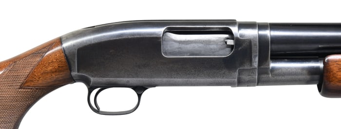 WINCHESTER MODEL 12 SOLID RIB PUMP SHOTGUN.