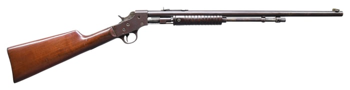 STEVENS VISIBLE LOADER PUMP ACTION RIFLE.