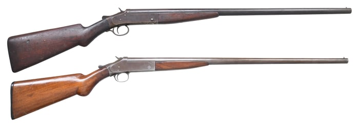 2 IVER JOHNSON, H&R TOP BREAK SHOTGUNS.