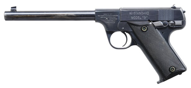 PRE-WAR HIGH STANDARD MODEL B SEMI AUTO PISTOL.