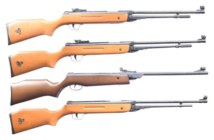 4 LEVER COCKING, PISTON SPRING AIR RIFLES.