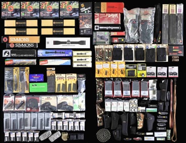 LARGE LOT OF ASSORTED SCOPES, MAGAZINES, &