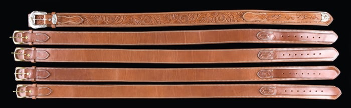 LOT OF 5 EL PASO SADDLERY PISTOL BELTS.