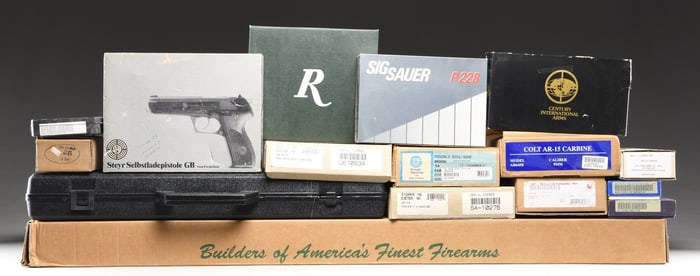 LOT OF FIREARM BOXES & SHIPPING SLEEVES.