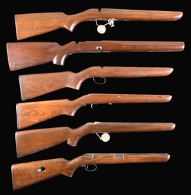 LOT OF 6 WINCHESTER & REMINGTON RIFLE STOCKS.