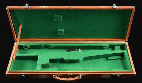 MAHOGANY CASE FOR PERCUSSION GUN WITH JOSEPH