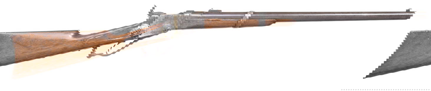 STARR BREECHLOADING CARTRIDGE SADDLE RING CARBINE.: Cal. 52. S# 3031. 5000 of this improved rimfire carbine were made and delivered to army in 1865, most after hostilities but continued in service for occupation forces. Carbine is mostly identical to 1