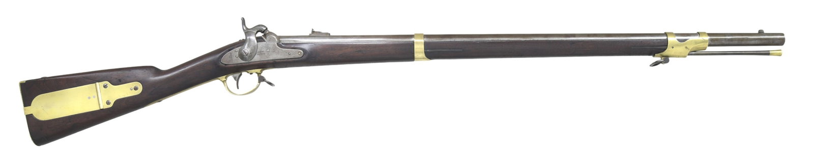 ROBBINS & LAWRENCE MODEL 1841 MISSISSIPPI RIFLE.: Cal. 54. NSN. Standard configuration with 33" round barrel dated 1850 and breech proofed "US / JH / P", brass furniture, lock marked "ROBBINS / & / LAWRENCE / U.S." and vertically "WINDSOR VT 1849" at