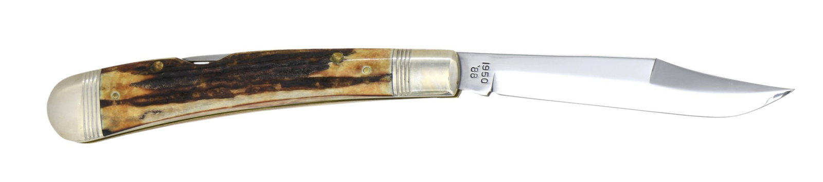 WINCHESTER W15 1950 SR '88 LIMITED EDITION POCKET: KNIFE. High quality single bladed folding knife. Blade measures 4 3/8". Knife measures 5 3/8" when closed. Blade is marked on left side w/ "WINCHESTER / trademark". Left ricasso marked "WINCHESTER / t