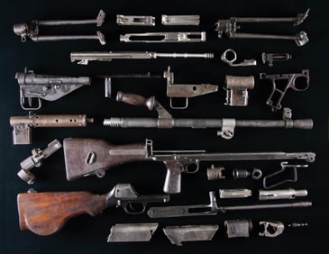 LOT OF DESIRABLE BREN, STEN, MG-34, & DP-28 PARTS