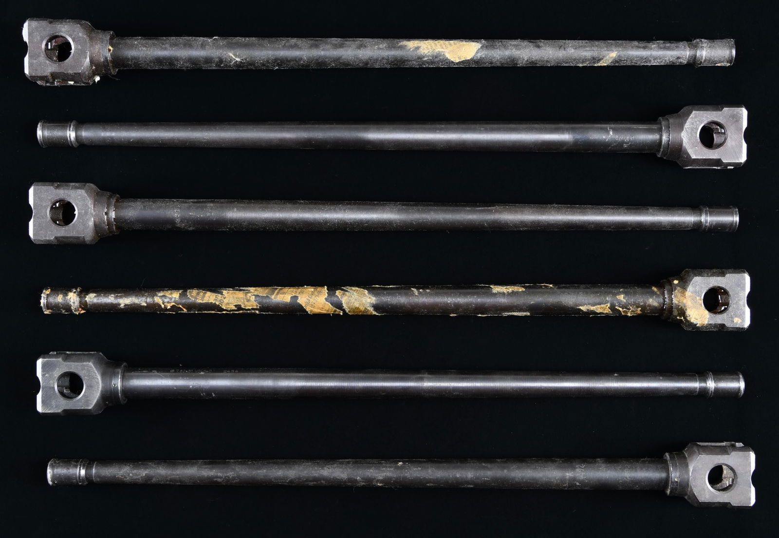 LOT OF 6 MG42 / M53 / MG3 COMPATIBLE MACHINE GUN: BARRELS. Lot of 6 MG42 / M53 / MG3 compatible bbls. Bbls. exhibit a blue finish overall, with various proof marks. All appear to be of post-war mfg. 1 bbl. is chambered in 7.62x51mm NATO, exhibiting B