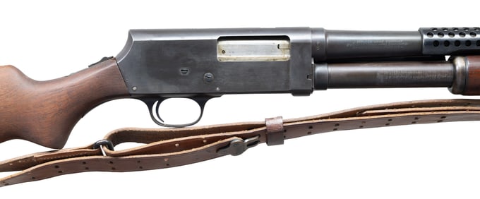 STEVENS MODEL 520-30 U.S. TRENCH PUMP SHOTGUN.