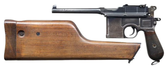 PRE WAR COMMERCIAL MAUSER C96 PISTOL WITH STOCK.