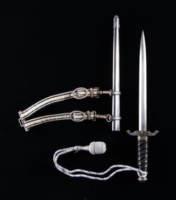 WWII GERMAN 2ND MODEL RAILWAY DAGGER & HANGER.