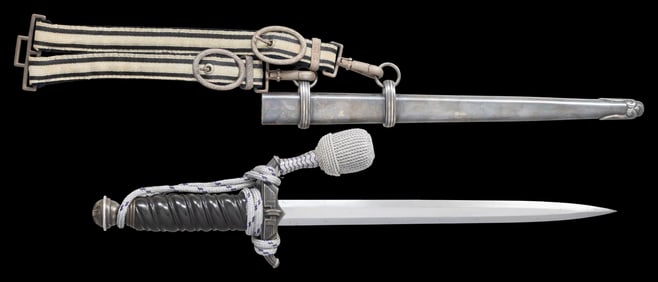 WWII GERMAN 2ND MODEL RAILWAY DAGGER & HANGER.