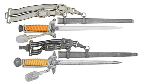 2 WWII GERMAN DAGGERS WITH HANGERS