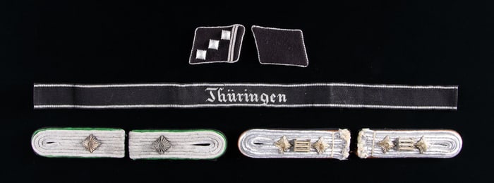 WWII GERMAN SS SHOULDER BOARDS, COLLAR TABS,