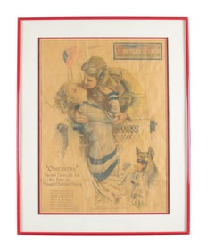 VERY RARE HOWARD CHRISTY WWI PATRIOTIC POSTER.