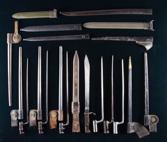 GROUPING OF BAYONETS AND SCABBARDS.