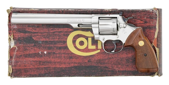 RARE COLT 8" NICKELED 22 MAGNUM TROOPER MK III DA