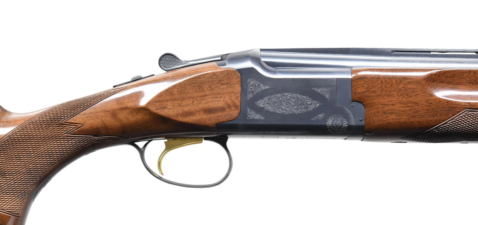 BROWNING CITORI GRADE 1 O/U SHOTGUN.: Cal. 20 ga. 2 3/4" & 3". S#. 18959NM163. Bbls. 26" V/R with Invector interchangeable chokes, Mod. and Full tubes included. Steel front bead. Action has scroll ornamentation with selective ejectors and