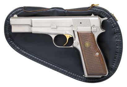 FINE NICKEL PLATED BELGIAN BROWNING HI POWER