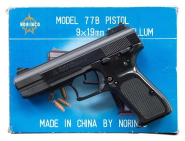 NORINCO MODEL 77B SEMI-AUTOMATIC PISTOL WITH BOX.