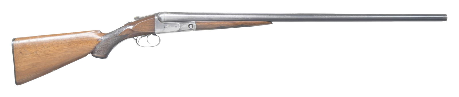 PARKER VH GRADE SXS SHOTGUN.: Cal. 12 GA, 2 5/8". S# 117196. Bbl. 30" of Vulcan steel, bbl. weight is 3lbs. 15oz. Fixed Mod. and Full chokes. Steel front bead. No. 2 frame case colored boxlock action with borderline engraving. Dou