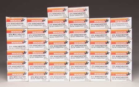 38 BOXES OF DESIRABLE 375 WINCHESTER RIFLE