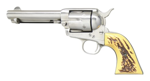 NICKELED COLT 1st GEN. 45 SAA REVOLVER W/ FACTORY