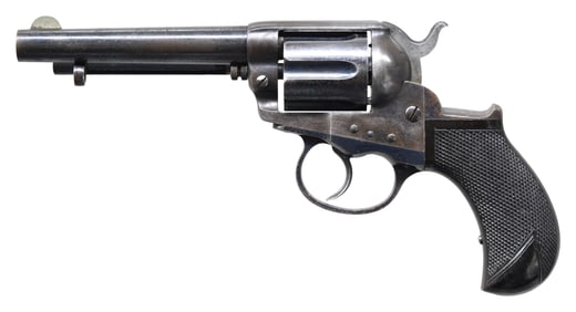 COLT 1877 THUNDERER WITH CHECKERED ROSEWOOD GRIPS.