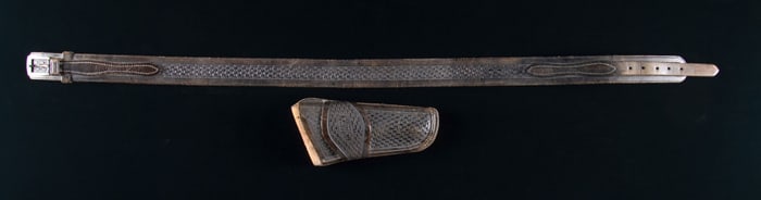 A.W. BRILL AUSTIN TX SINGLE LOOP HOLSTER & BELT