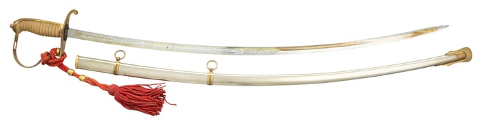 US M1872 ARTILLERY OFFICER'S SABER BY BENT & BUSH.