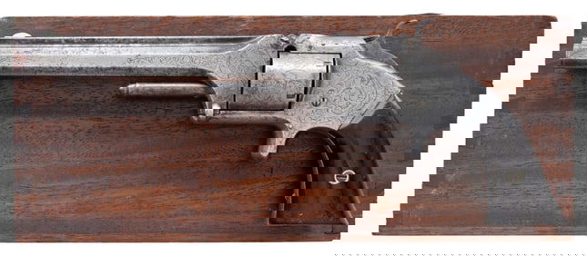 ENGRAVED SMITH & WESSON NO.2 OLD ARMY SA REVOLVER.